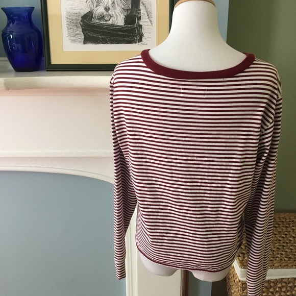 Hollister Lace-Up Long-Sleeve Striped Tee - Picture 4 of 6